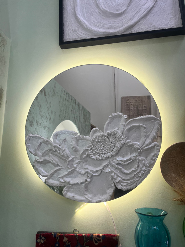 آینه دکوری گل برجسته